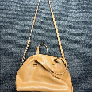 A New Day Camel Faux Leather Crossbody Satchel Bag